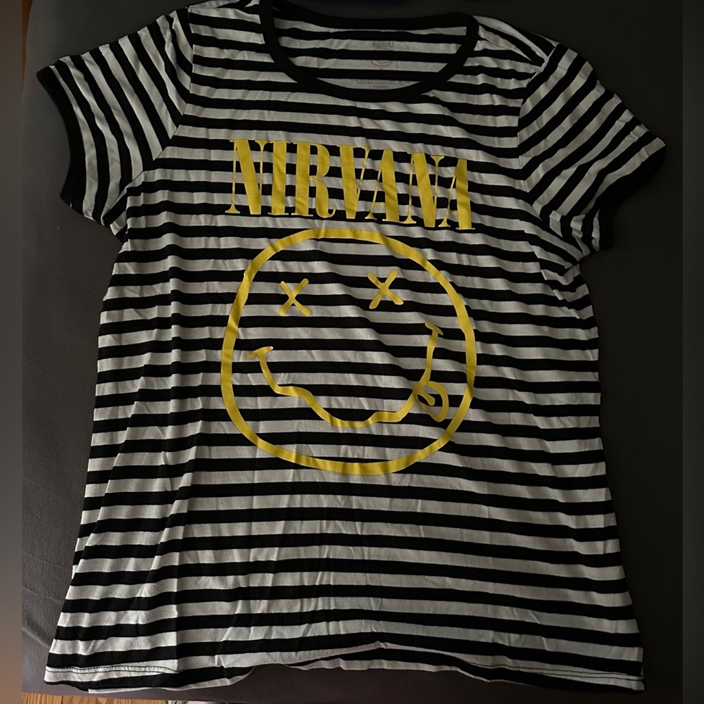 Torrid Nirvana Classic Fit Ringer Tee - Black & White Stripe Size 1